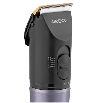 Машинка для стрижки Ardesto HC-Y40-DBS, Black/Grey, 2.4W, живлення мережа/акумулятор, кількість установок 9, 4 насадок, леза з нерж. сталі/кераміки, LED-дисплей Машинка для стрижки Ardesto HC-Y40-DBS, Black/Grey, 2.4W, живлення мережа/акумулятор, кількість установок 9, 4 насадок, леза з нерж. сталі/кераміки, LED-дисплей
