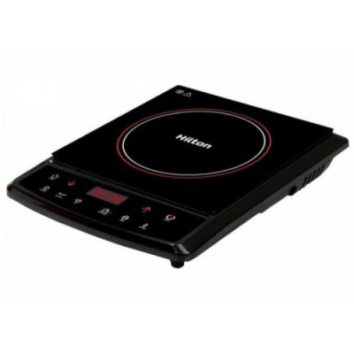 Настільна плита Hilton HIC-152, Black, 1500W, індукційна, 8 режимів, 1 конфорка,керування електронне, склокераміка, розпізнавання посуду, таймер