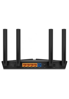 Роутер TP-LINK Archer AX1500, Wi-Fi 802.11a/b/g/n/ac/ax, 2.4/5GHz, 4 LAN 10/100/1000 Mb/s, RJ45 10/100/1000Mb/s (Ge), 4 зовнішніх антен