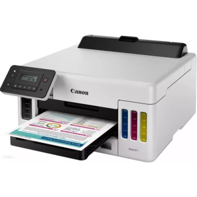 Принтер струменевий кольоровий A4 Canon MAXIFY GX5040, White/Black, WiFi, 1200x600 dpi, дуплекс, до 24/15.5 стр/хв, 2-рядковий поворотний РК-екран, USB / Lan, вбудоване СБПЧ, чорнило GI-46 (5550C009)