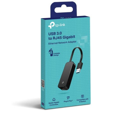 Мережевий адаптер USB TP-Link UE306, Black, 1xGLan, USB 3.0, чипсет AX88179