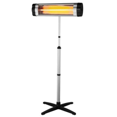 Інфрачервоний обігрівач Edler EDHT-6641, Black/Steel, 1800W, телескопічна ножка 180см, світловий індикатор работи, підлогове та настінне розміщення, захисна решітка, термостат