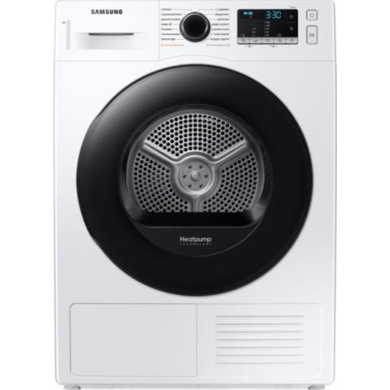 Сушильна машина Samsung DV90TA040AE/UA, White, 9 кг, 14 программ, дисплей, з тепловим насосом, внутрішнє освітлення барабану, A++, 85x60x60 см
