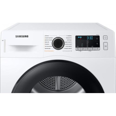Сушильна машина Samsung DV90TA040AE/UA, White, 9 кг, 14 програм, дисплей, з тепловим насосом, внутрішнє освітлення барабану, A++, 85x60x60 см