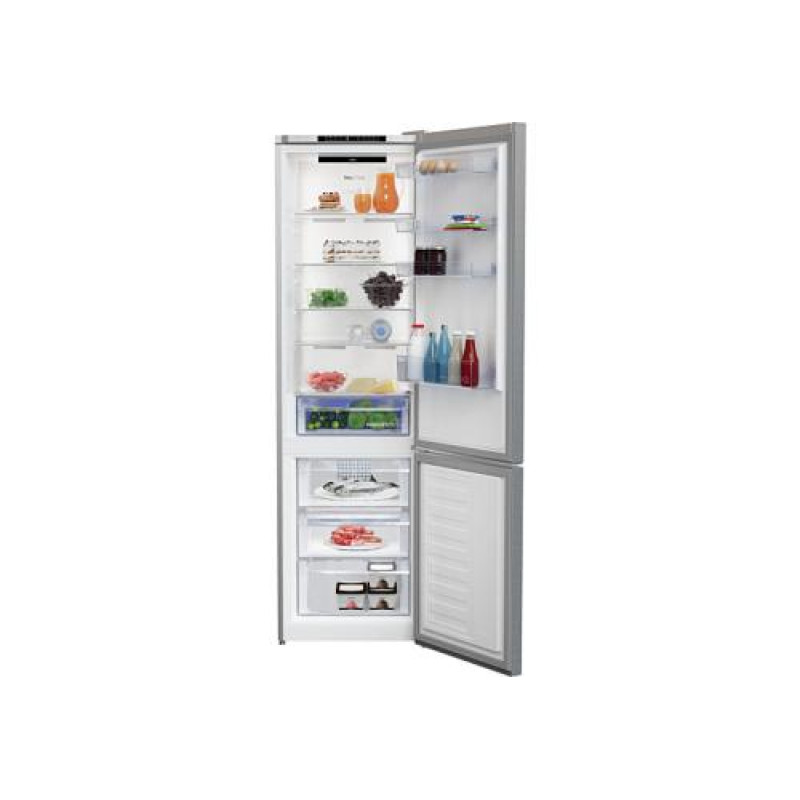 Холодильник Beko RCNA406I35XB, Grey, двокамерний, загальний об'єм 388L, корисний об'єм 253L/109L, NeoFrost, клас енергоспоживання А++, внутрішній дисплей, 202.5x59.5x67 см