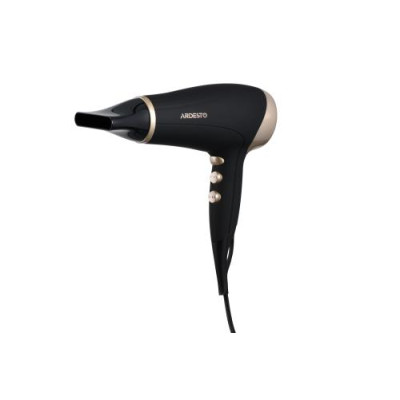Фен Ardesto HD-522, Black/Gold, 2200W, 2 швидкості, 3 режими, захист від перегріву, подача холодного повітря