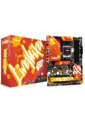 Материнська плата AM5 ASRock B650 LiveMixer, B650, 4xDDR5, Int.Video (CPU), 2xSATA3, 3xM.2, 3xPCI-E 4.0 16x, 1xM.2 (Key E), ALC897, RTL8125BG, 10xUSB3.2/12xUSB2.0, HDMI/DP, CrossFire, ATX