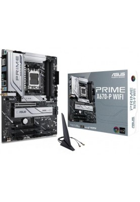 Материнська плата AM5 Asus PRIME X670-P WIFI, X670, 4xDDR5, Int.Video (CPU), 6xSATA3, 3xM.2, 3xPCI-E 4.0 16x, 1xPCI-E 3.0 1x, S1220A, Realtek 2.5Gb, WiFi 6, Bluetooth 5.2, 10xUSB3.2/6xUSB2.0, HDMI/DP, ATX