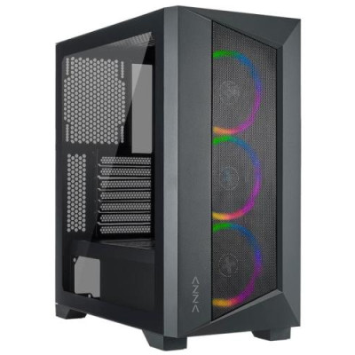 Корпус AZZA Octane, Black, без БЖ, Mid Tower, для EATX / ATX / Micro ATX / Mini ITX, 1xUSB 3.0, 2xUSB 2.0, 3х120мм АRGB (CSAZ-460A)