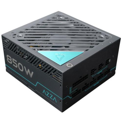 Блок живлення 850 Вт, AZZA, Black, модульний, 80+ Gold, 12 см, 3xMolex / 6xSATA / 4x6+2-pin / 1x20+4-pin / 2x4+4-pin, захист UVP/OVP/OPP/OCP/SCP (PSAZ-850G)