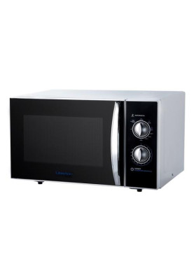 Мікрохвильова піч Liberton LMW-2381MG Black/White, 800W, 23 л, гриль, 9 рівнів потужності, керування поворотним перемикачем, діаметр поворотного столу 27 см