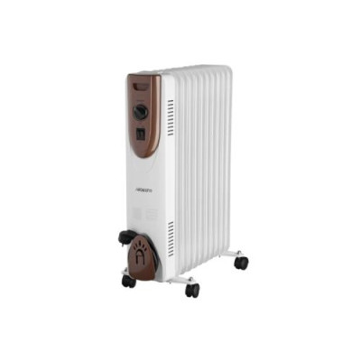 Обігрівач масляний Ardesto OFH-11X1, White/Bronze, 2500W, підлоговий, 11 секцій, рекомендована площа обігріву 25 м², електронне управління, захист від перегріву, датчик перекидання