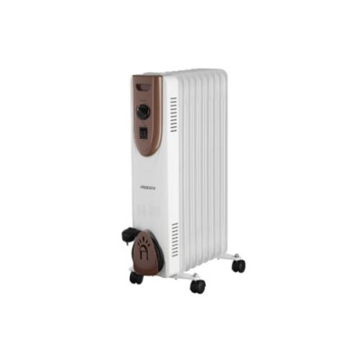 Обігрівач масляний Ardesto OFH-09X1, White/Bronze, 2000W, підлоговий, 9 секцій, рекомендована площа обігріву 20 м², електронне управління, захист від перегріву, датчик перекидання
