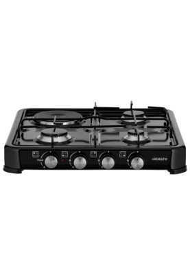 Настільна плита Ardesto CTC-NS5015B, Black, комбінована, 4 конфорки, емаль, поворотні перемикачі, 10.5x52x52 см