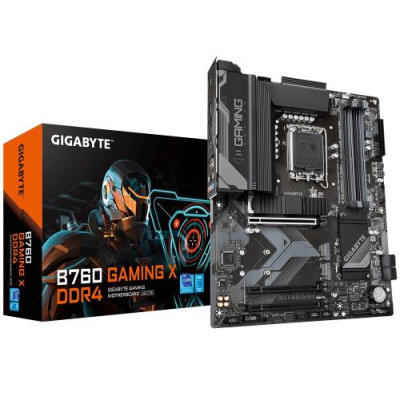 Материнська плата LGA1700, Gigabyte B760 GAMING X DDR4, B760, 4xDDR4, Int.Video(CPU), 4xSATA3, 3xM.2, 1xPCI-E 16x 4.0, 2xPCI-E 16x 3. 6xUSB3.2/9xUSB2.0, HDMI/DP, ATX