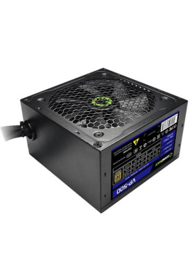 Блок живлення 500 Вт, GameMax VP-500, Black, 80+ Bronze, Active PFC, 12 см, 3xMolex / 4xSATA / 1x2+6-pin / 1x4+4-pin / 1x20+4-pin, захист OVP / UVP / OCP / OLP / OPP / SCP