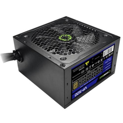 Блок живлення 500 Вт, GameMax VP-500, Black, 80+ Bronze, Active PFC, 12 см, 3xMolex / 4xSATA / 1x2+6-pin / 1x4+4-pin / 1x20+4-pin, захист OVP / UVP / OCP / OLP / OPP / SCP