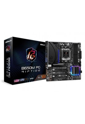 Материнська плата AM5 ASRock B650M PG Riptide, B650, 4xDDR5, Int.Video (CPU), 4xSATA3, 2xM.2, 2xPCI-E 4.0 16x, 2xPCI-E 3.0 1x, ALC897, RTL8125BG, 9xUSB3.2/8xUSB2.0, HDMI/DP, CrossFire, MicroATX