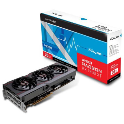 Відеокарта Radeon RX 7900 XT, Sapphire, PULSE, 20Gb GDDR6, 320-bit, 2xHDMI/2xDP, 2450/20000 MHz, 2x8-pin (11323-02-20G)