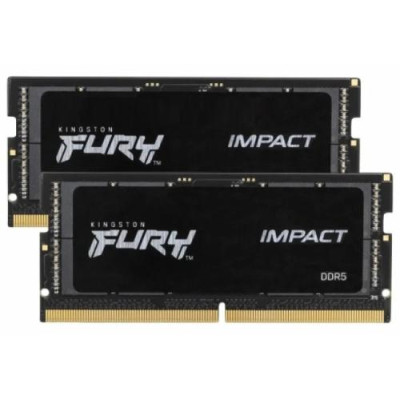 Пам'ять SO-DIMM, DDR5, 32Gb x 2 (64Gb Kit), 5600 MHz, Kingston Fury Impact, 1.1V, CL40 (KF556S40IBK2-64)