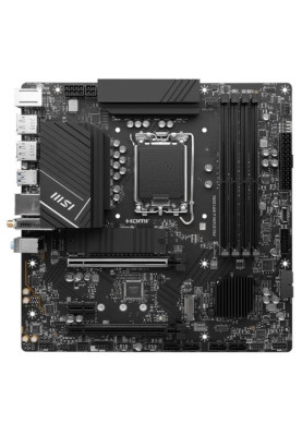 Материнська плата LGA1700, MSI PRO B760M-A WIFI DDR4, B760, 4xDDR4, Int.Video(CPU), 4xSATA3, 2xM.2, 2xPCI-E 16x 4.0, 1xPCI-E 1x 3.0, ALC897, RTL8125BG, WiFi6, Bluetooth 5.3, 9xUSB3.2/6xUSB2.0, 2xHDMI/2xDP, MicroATX