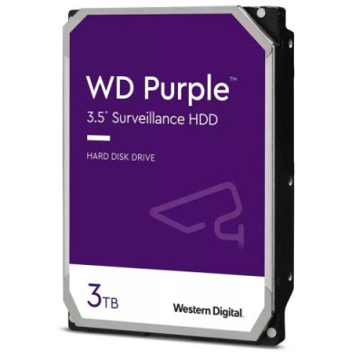 Жорсткий диск 3.5" 3Tb Western Digital Purple, SATA3, 256 Мб, 5400 об/хв (WD33PURZ)