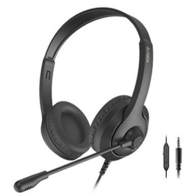Навушники A4Tech Fstyler FH100 Stone Black, мікрофон, Mini jack 4-Pin (3.5 мм), накладні, кабель 1.8 м
