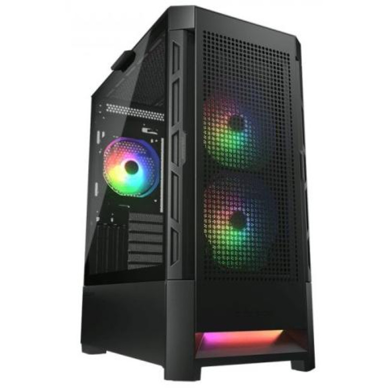 Корпус Cougar Duoface RGB Black, без БЖ, ATX / Micro ATX / Mini ITX, USB 3.0 x2, USB 2.0 x1, RGB підсвічування, 2x140 ARGB, 1x120 ARGB, загартоване скло, 230x491x386 мм