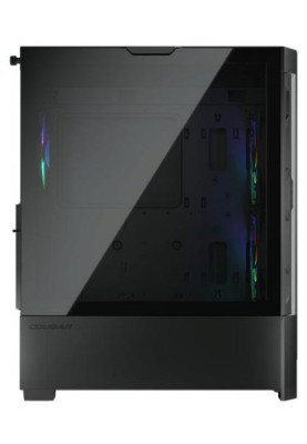 Корпус Cougar Duoface RGB Black, без БЖ, ATX / Micro ATX / Mini ITX, USB 3.0 x2, USB 2.0 x1, RGB підсвічування, 2x140 ARGB, 1x120 ARGB, загартоване скло, 230x491x386 мм