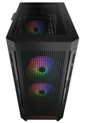 Корпус Cougar Airface RGB Black, без БЖ, ATX / Micro ATX / Mini ITX, USB 3.0 x2, USB 2.0 x1, RGB підсвічування, 2x140 ARGB, 1x120 ARGB, загартоване скло, 230x491x386 мм