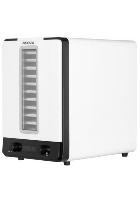 Сушарка овочів та фруктів Ardesto FDB-1138, White, 550W, керування механічне з відображенням режимів на дисплеї, 10 лотків + 1 решітка, таймер 1-48год, діаметр сушильного піддону 23см, діапазон температур 40-70°C, захист від перегріву