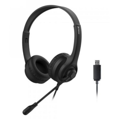 Навушники A4Tech HU-8, Black, USB, поворотний мікрофон з шумозаглушенням, динаміки 40 мм, 100 дБ, 32 Ом, 1.8 м