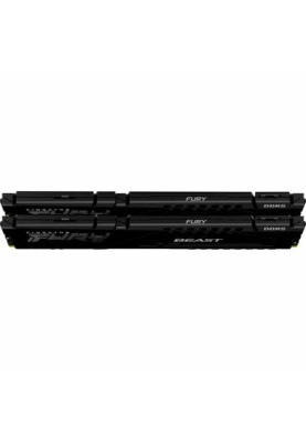 Пам'ять 8Gb x 2 (16Gb Kit) DDR5, 5600 MHz, Kingston Fury Beast, Black, 36-38-38, 1.25V, з радіатором (KF556C36BBEK2-16)