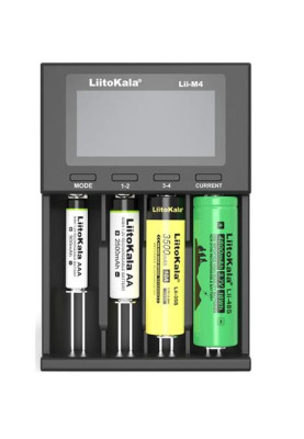 Зарядний пристрій LiitoKala Lii-M4, Black,3.7V/1.2V, AA/AAA, 18650/26650/16340/14500/10440/18500, вимірювання ємності