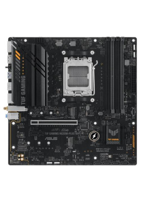Материнська плата AM5 Asus TUF GAMING A620M-PLUS WIFI, A620, 4xDDR5, Int.Video (CPU), 4xSATA3, 2xM.2, 1xPCI-E 4.0 x16, 2xPCI-E 3.0 x1, Realtek 7.1, Realtek 2.5Gb, WiFi 6, Bluetooth 5.3, 4xUSB3.2/6xUSB2.0, HDMI/2xDP, MicroATX