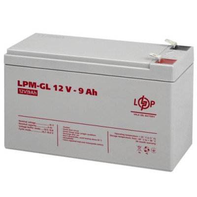 Батарея для ДБЖ 12В 9Ач LogicPower, LPM-GL12-9AH, AGM гелевий, ШхДхВ 151x65x100 (6563)