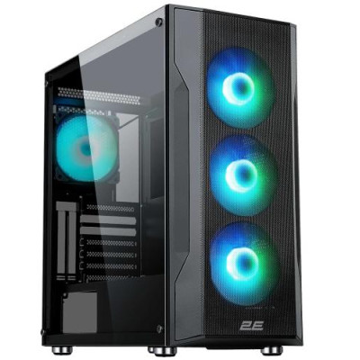 Корпус 2E Gaming SPLENDOR (G4301), Black, без БЖ, Mid Tower, для EATX / ATX / Micro ATX / mini-ITX, 4x120 ARGB Fan, бічна панель із загартованого скла (2E-G4301)