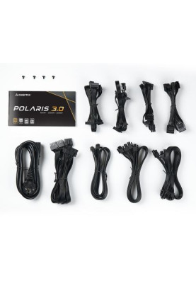 Блок живлення 1050 Вт, Chieftec POLARIS 3.0, Black, модульний, 80+ Gold, Active PFC, 135 мм, 4xMolex / 12xSATA / 1xPCI-E 16-pin / 4xPCI-E 6+2-pin / 1xMB 20+4-pin / 2xCPU 4+4-pin, захист AFC/OCP/OPP/OTP/OVP/SCP/SIP/UVP, ATX 12V 3.0 (PPS-1050FC-A3)