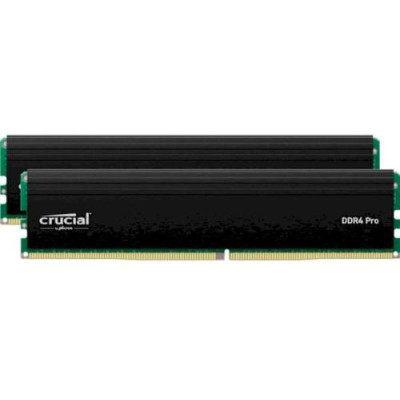 Пам'ять 16Gb x 2 (32Gb Kit) DDR4, 3200 MHz, Crucial Pro, Black, 22-22-22, 1.2V, з радіатором (CP2K16G4DFRA32A)