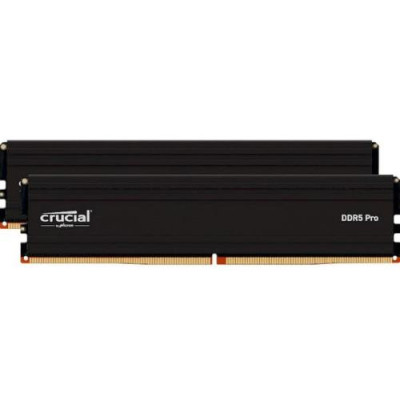 Пам'ять 16Gb x 2 (32Gb Kit) DDR5, 5600 MHz, Crucial Pro, Black, 46-45-45, 1.1V, з радіатором (CP2K16G56C46U5)