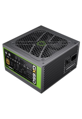Блок живлення 650 Вт, GameMax GX-650, Black, модульний, 80+ Gold, Active PFC, 12 см, 3xMolex / 6xSATA / 4x6+2-pin / 2x4+4-pin / 1x20+4-pin, захист OVP / UVP / OCP / OLP / OPP / SCP