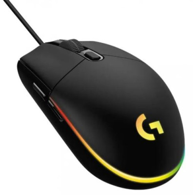 Миша Logitech G102 LIGHTSYNC, Black, USB, оптична, 200-8000 dpi, RGB-підсвічування LIGHTSYNC, 6 програмованих механічних кнопок із пружинним механізмом, 2.1 м (910-005808)