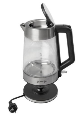 Електрочайник Gorenje K17GED, Steel, 2200W, 1.7л, cкло/нерж сталь, індикатор рівня води