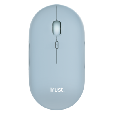 Миша бездротова Trust Puck, Blue, USB (2.4GHz) / Bluetooth, оптична, 800 - 1600 dpi, 4 кнопки, гніздо для зберігання приймача, акумулятор (24126)