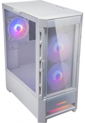 Корпус Cougar Duoface RGB White, без БЖ, EATX / ATX / Micro ATX / Mini ITX, USB 3.0 x2, USB 2.0 x1, RGB підсвічування, 2x140 ARGB, 1x120 ARGB, загартоване скло, 386x230x491 мм