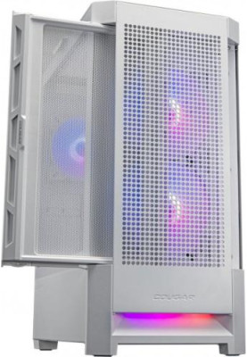 Корпус Cougar Duoface RGB White, без БЖ, EATX / ATX / Micro ATX / Mini ITX, USB 3.0 x2, USB 2.0 x1, RGB підсвічування, 2x140 ARGB, 1x120 ARGB, загартоване скло, 386x230x491 мм