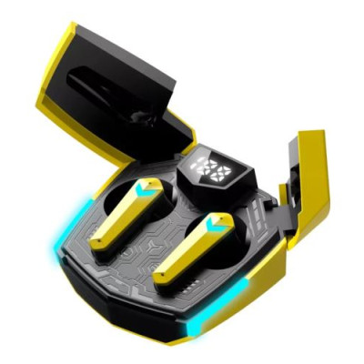 Навушники бездротові Canyon GTWS-2 "DoubleBee", Yellow, Bluetooth 5.3, мікрофон, динаміки 13 мм, зарядний бокс з LED дисплеєм (CND-GTWS2Y)
