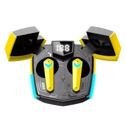 Навушники бездротові Canyon GTWS-2 "DoubleBee", Yellow, Bluetooth 5.3, мікрофон, динаміки 13 мм, зарядний бокс з LED дисплеєм (CND-GTWS2Y)