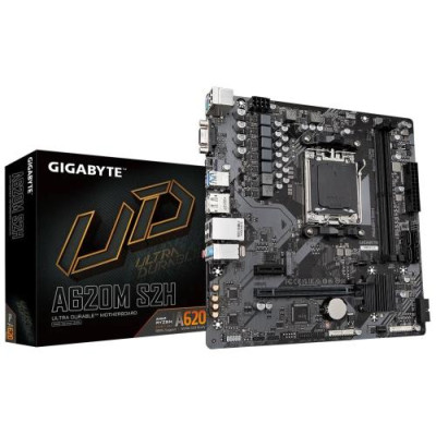 Материнська плата AM5 Gigabyte A620M S2H, A620, 2xDDR5, Int.Video (CPU), 4xSATA3, 1xM.2, 1xPCI-E 4.0x16, 1xPCI-E 3.0x1, Real4 7.1, Real4. VGA/HDMI/DP, MicroATX