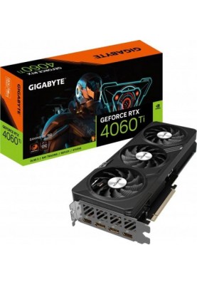 Відеокарта GeForce RTX 4060 Ti, Gigabyte, GAMING OC, 16Gb GDDR6, 128-bit, 2xHDMI/2xDP, 2595/18000 MHz, 8-pin (GV-N406TGAMING OC-16GD)